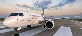location jet privé, cabine MD 83 vide sièges blancs